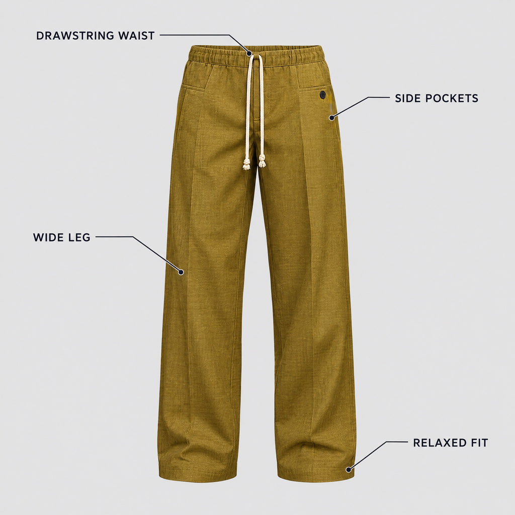 Quentin | Wide-Leg Drawstring Trousers – KEY