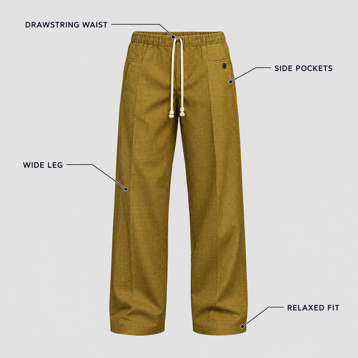 Quentin | Wide-Leg Drawstring Trousers – KEY