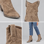 Maeve | Embroidered Pull-On Ankle Boots – COLLAGE
