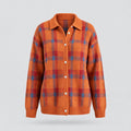 Dorothea | Retro Check Knit Cardigan – Orange
