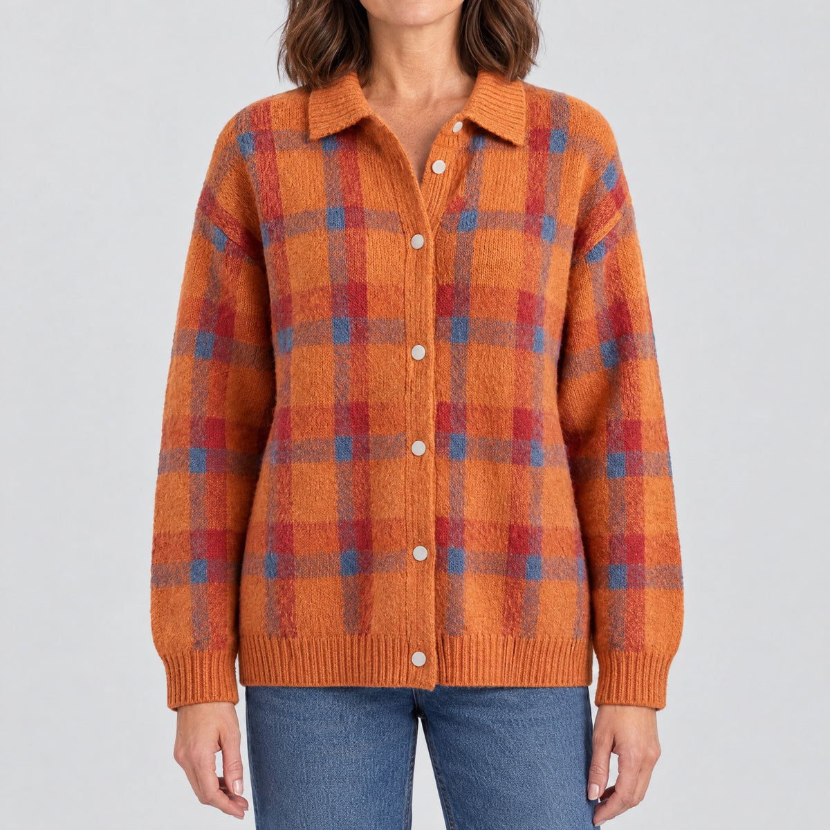 Dorothea | Retro Check Knit Cardigan – ICP