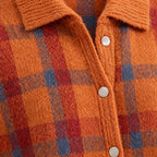 Dorothea | Retro Check Knit Cardigan – DETAIL