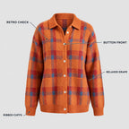 Dorothea | Retro Check Knit Cardigan – KEY