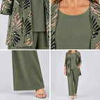 Rosalind | Three-Piece Cardigan, Top and Wide-Leg Trouser Set – COLLAGE