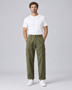 Rufus | Relaxed Straight-Leg Cargo Trousers – Army Green