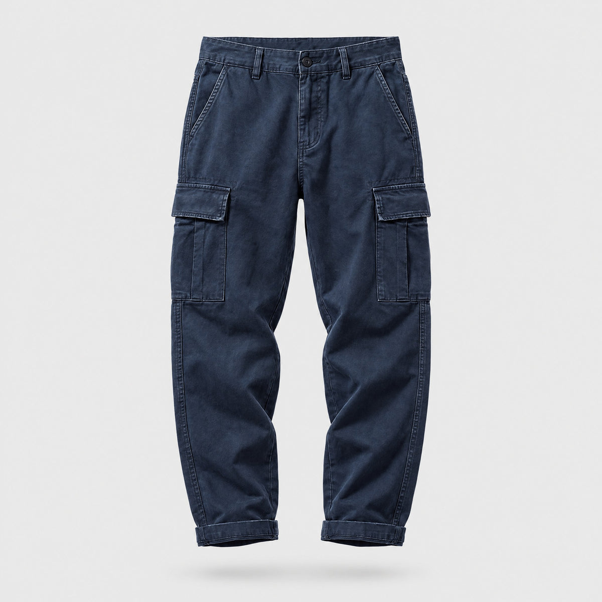 Rufus | Relaxed Straight-Leg Cargo Trousers – Blue
