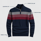 Theo | Striped Quarter-Zip Pullover – KEY