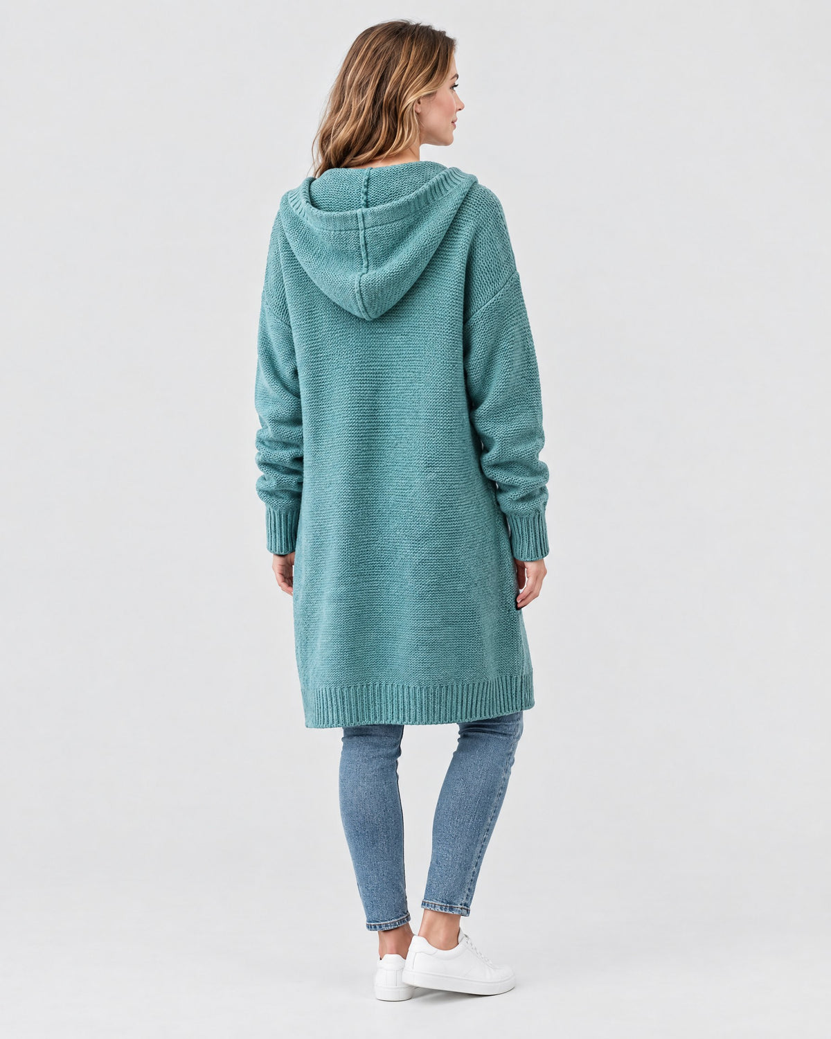 Tilly | Oversized Hooded Longline Cardigan – Blue
