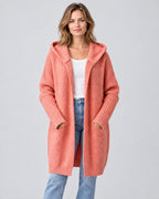 Tilly | Oversized Hooded Longline Cardigan – Orange