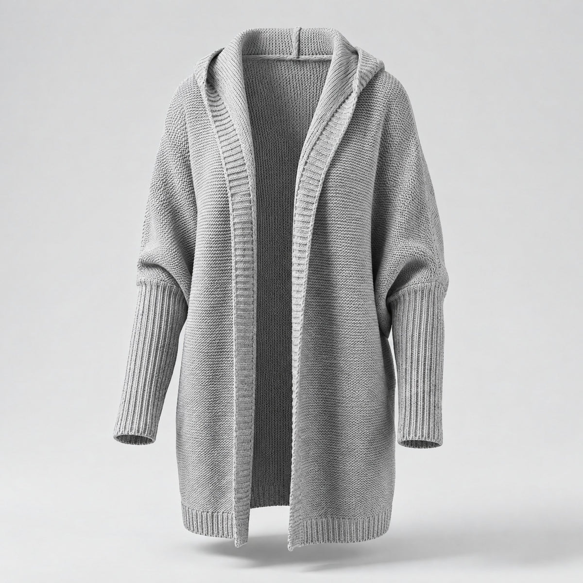 Tilly | Oversized Hooded Longline Cardigan – Grey