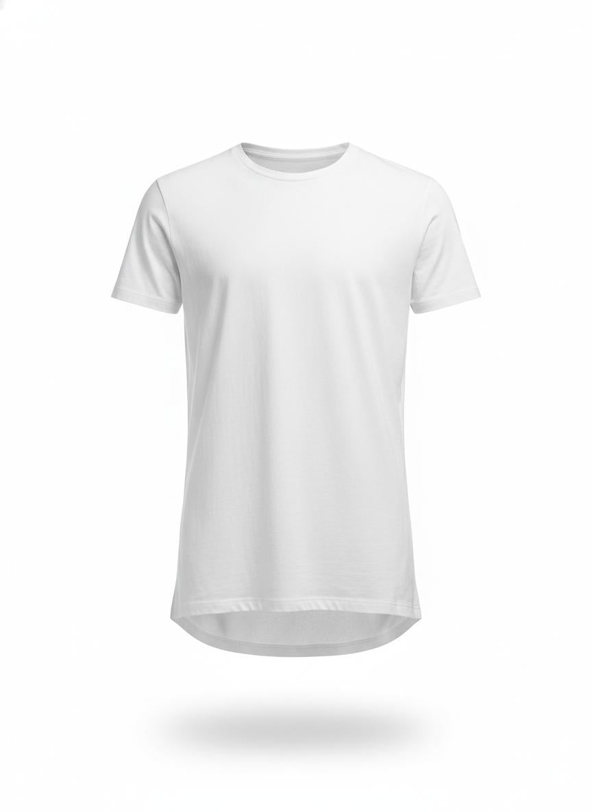 White Longline T-Shirt for Men