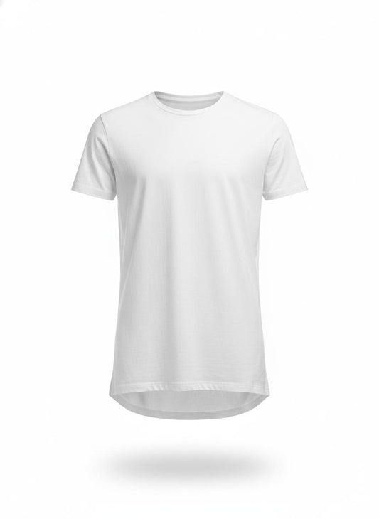 White Longline T-Shirt for Men