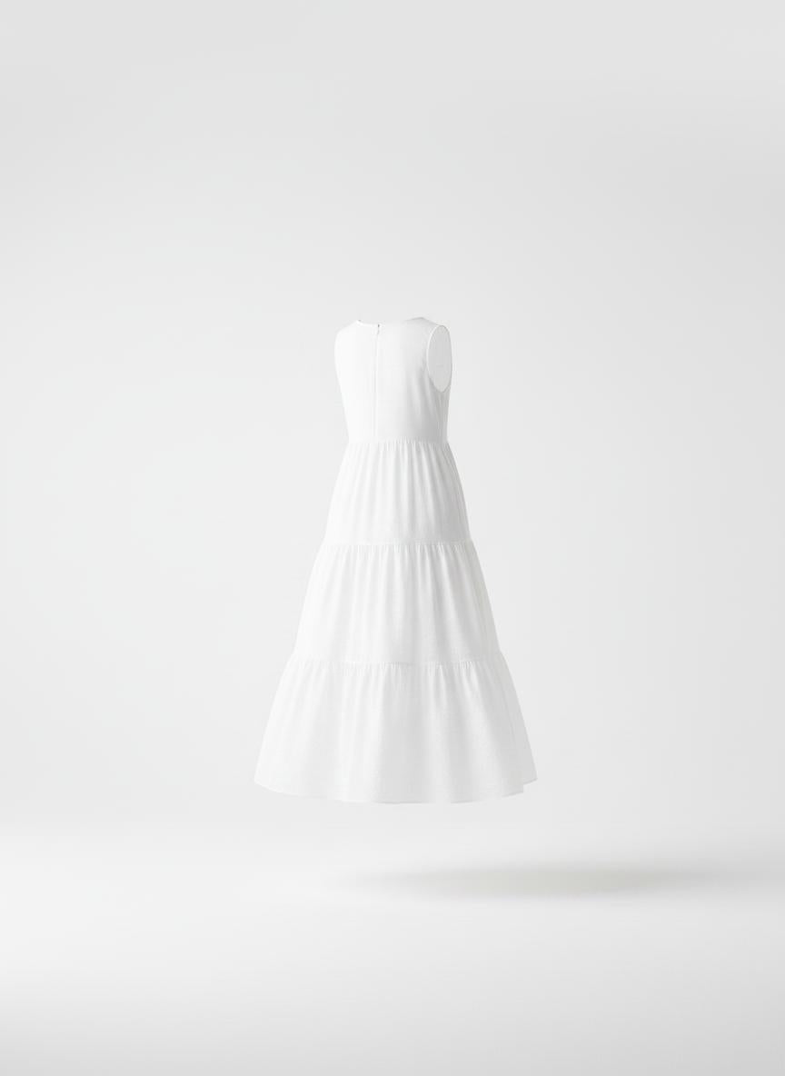 White Tiered Dress for Women